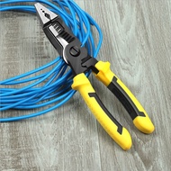 （สปอตกรุงเทพ）คีมไฟฟ้าอเนกประสงค์ เครื่องตัดสายไฟคีมยาว คีมปากเฉียง คีมตัดสายไฟ เครื่องมือช่าง Multi-function tool 9 in1 Electrician Needle Nose Pliers Wire Stripping Cutter Crimping Pliers