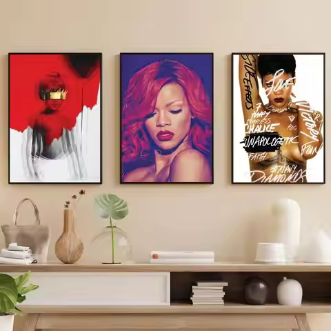 R-Rihanna ANTI Poster Self-adhesive Art Waterproof Paper Sticker Coffee House Bar Room