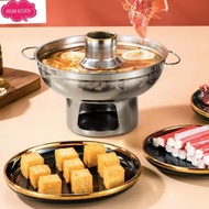 Fondue 20cmstainless Steel Has Chimney Can Heat Both Charcoal Or Alcohol Flamethrower