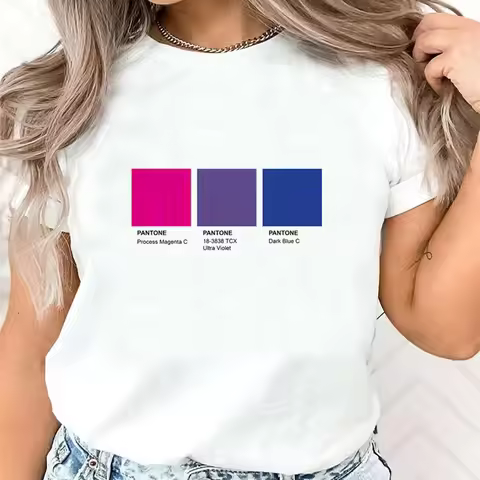 Bisexual tshirt women Y2K top girl 2000s clothes