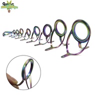 <mulstore> 9pcs Fishing Rod Guide Ring Colorful Ceramic Ring Line Guide Ring Rod Repair Kit