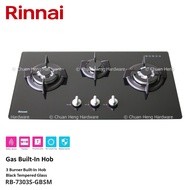 Rinnai RB-7303S-GBSM 3 Burner Built-In Hob Black Tempered Glass