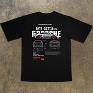 Women Cotton Print T Shirt Short Sleeved Porsche 911GT3