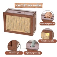 Colorful wooden savings box with 100-day goal board to track personal finance - Meaningful gift