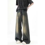 y2k jeans baggy jeans men y2k American Retro Distressed Jeans Men's cleanfit High Street Loose Strai