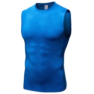 เสื้อกล้ามกีฬารัดกล้ามเนื้อของผู้ชายเสื้อแขนกุดระบายอากาศได้ดีสำหรับผู้ชายใส่เล่นฟิตเนสเล่นกีฬา