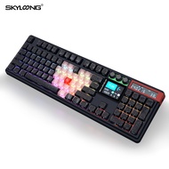 ‌คีย์บอร์ดเกมไร้สาย SKYLOONG GK104 Pro รุ่นอัปเกรด 4.0 หน้าจอ ขนาดเต็ม พร้อม RGB backlight PBT keyca