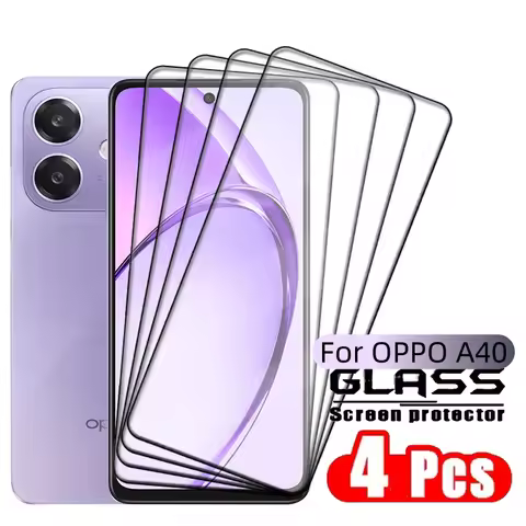 4PCS For OPPO A40m Glass OPPO A40m Tempered Glass Phone Protective Film 9H HD Full Cover Glue Screen