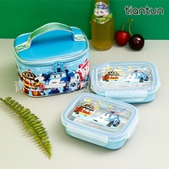 Korea Korean Deformed Police Car Stainless Steel Lunch Box Set with Lunch Box Pack Student Picnic Lu