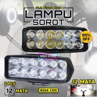 Lampu 2 PCS LED Sorot Tembak 12 Mata 30000 Lumens 12 Watt PLX Flood Spot Panjang Original Super Tera