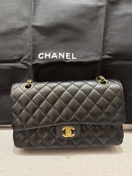 Chanel Classic CF 25 Flap Bag 荔枝皮黑金