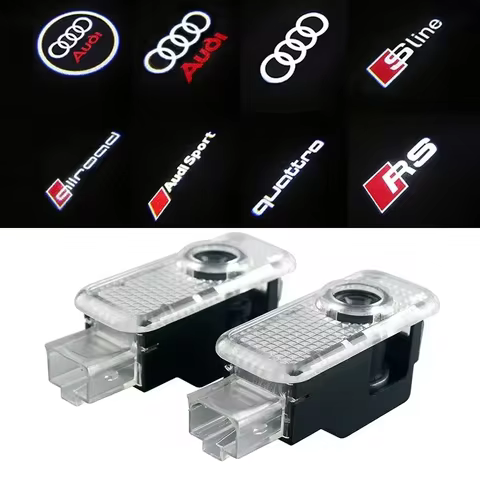 2/4pcs Audi led Car Door welcome light projector lamp For Audi A1 A3 A4 A5 A6 Q7 TT B5 B6 B7 B8 C5 C