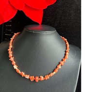 Coarse san.ho necklace, 2.5 mm to 7.5 mm long, 44 cm long, silver turtle buckle engraved with silive