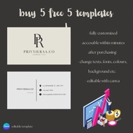 Customized Elegant Printable Business Card Templates, Editable Business Card, Canva Templates, Insta