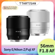 TTArtisan 56mm F1.8 AF Auto Focus APS-C Large Aperture Fixed Focus Lens for Sony E Nikon Z Fuji XF