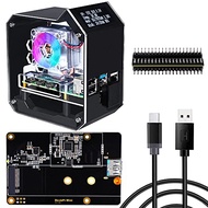 GeeekPi Mini Tower NAS Kit for Raspberry Pi 4, Pi 4 ICE Tower Cooler with PWM RGB Fan, M.2 SATA SSD