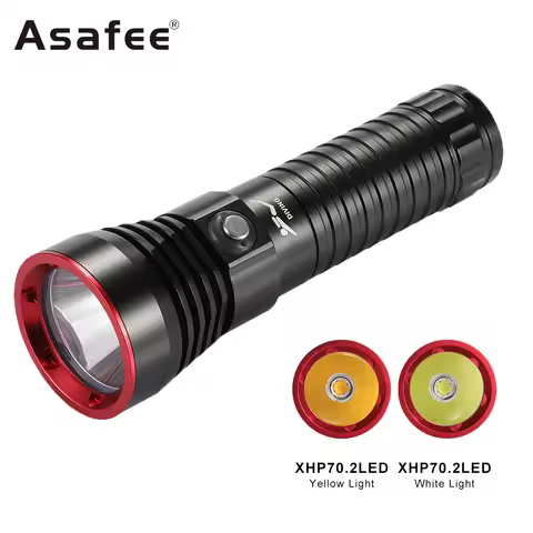 Asafee 80M Diving Flashlight XHP70 LED Dive Lantern Underwater Fishing Magnetic Switch Torch Waterpr