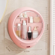 Cosmetics storage box Wall-mounted toilet storage No punching bathroom washstand Transparent storage