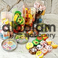 ONE TUBE (12 PCS) Fancy Character Eraser Tube Packaging Cute Fancy Eraser/