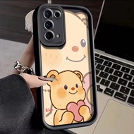 Casing HP OPPO Reno 5 OPPO Reno 5K Case Yellow Bear Pattern Design HP Lens Softcase Camera A Pair Of Girls Most Like It Silicone Handheld Case