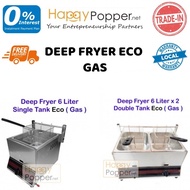 HAPPYPOPPER Commercial Deep Fryer 6L 6Liter Eco Gas Single Double Tank Dapur Ayam Goreng 6 L 6 Liter