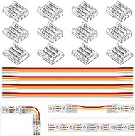 BTF-LIGHTING 3 Pin 10mm 0.39in Width Transparent Solderless Connector Kit 8XCorner Connector 4XGaple