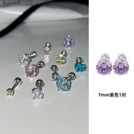 หลากหลาย ไทเทเนียมเหล็กหูกระดูกสตั๊ดด้านล่างแบน Sleeping Friendly Zirconia ขดลวด ผู้หญิง แฟชั่นเครื่