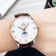 【熱賣】歐米茄-OMEGA男士腕錶全自動機械機芯手錶 316L精鋼表殼真皮表帶 商務休閒腕錶皮帶手錶 實物拍攝 放心下標