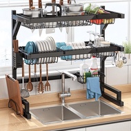 HITAM New!! 1 &amp; 2-tier Sink Dish Rack/Black STAINLESS STEEL Kitchen Rack/PORTABLE Dish Rack