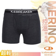 [New Zealand Icebreaker] Men's Merino Wool Ultra-Thin Boxer Briefs Anatomica/Gray Black _ Ib103030
