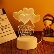 3-Dimensional acrylic night light, unique cute gift hampers, Happy Birthday Happy Wedding I Love You