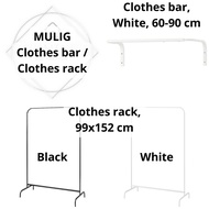 IKEA MULIG Clothes Bar / Clothes Rack, Black / White