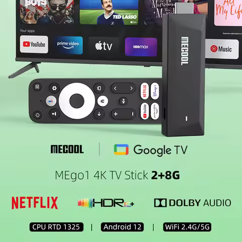 MECOOL Android TVBox Mego1 2025 4K HDR with Google Netflix Dolby Audio Certified Realtek RTD 1325 2G