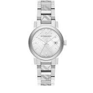 【吉米.tw】全新正品 Burberry 銀色不鏽鋼腕錶 休閒錶 造型錶 男錶女錶 BU9144 0826