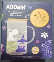 全新OK MOOMIN 玻璃水壺連竹蓋(960ml)