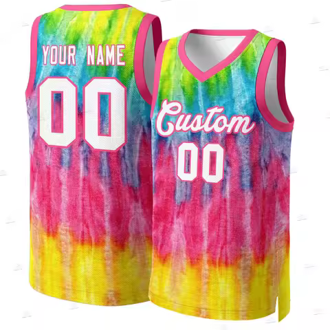 Custom Name Colorful Graffiti Harajuku Basketball Jersey Shirts Drop Shipping 3DPrint Summer Casual