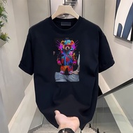 Summer Men's 3D Printed Bear T-Shirt Short Sleeve Breathable Outdoor Hundred Large Oversize Loose Me