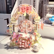 Dieying 2025 Fei Glitter Building Block Flower Display Toy Free Moonlight Assembly Liquid Rotating N