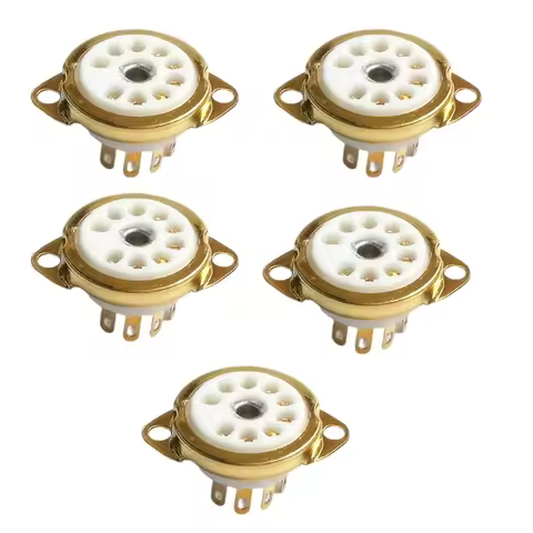 5PCS B9A Ceramic 9Pin PCB Tube Socket for 12AX7,12AT7,12AU7,ECC83,ECC82,E88CC 6922 6p1 6p14 6n1 6N2,