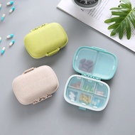 Portable 8-Grid Sealed Pill Box Moisture-Proof One Week Pill Box Sub-Packing Storage Wheat Pill Box 