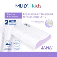 MLILY 3 In 1 Jama Kids Memory Foam Pillow Adjustable Height Contour