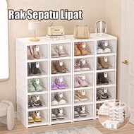 Minimalist Folding Shoe Cabinet - Size 34.8x25.8cm, Shatterproof