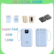 20000mAh Powerbank 120W Fast Charging Power Bank Portable Charger Battery Pack Powerbank with Cable for Mobile Phone