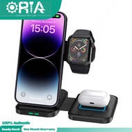 ORIA 3 In 1สถานีชาร์จไร้สาย18W ไร้สายอย่างเร็วที่ชาร์จสำหรับไอโฟน14/13/12/11/XS/X/ 8ซีรีส์โทรศัพท์และขาตั้งเครื่องชาร์จนาฬิกาข้อมือสำหรับ Apple Watch Series, Airpod Pro/ 3/2