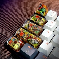 Coral mechanical keyboard button set with keys 1u, 1.25u, 1.5u, 1.75u, 2u, 2.5u, coral keycaps