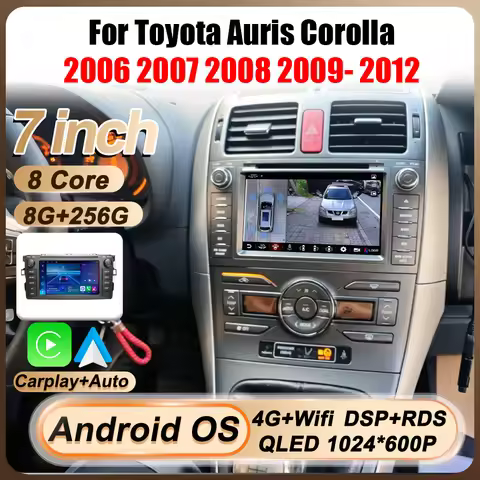 7 Inch Carplay Android Auto For Toyota Auris Corolla 2006 - 2012 Touch Screen Car Radio Navigation G