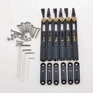 Black Single Headless Guitar Bridge Headless Fanned Fret -Single Fixed Brass Fan Bridges for 6 Strin