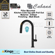 [Kingsman] Cabana Pillar Mounted Pull Out Cold Tap 304 Stainless Steel Faucet Sink Kitchen Water Tap