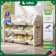 INHO L73/95cm (3 Layers) Cute House Design Children Storage Rack Kids Toy Storage Organizer Cabinet