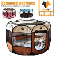 erjebe Pagar Tenda Lipat Portabel dengan 8 Panel untuk Anjing Kucing Kandang COD Kandang kucing Kand